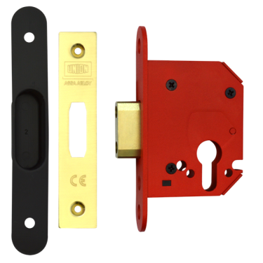Click Here To Enlarge This Photo Of L19778 - UNION JL21EUS StrongBOLT Euro Deadcase 64mm Polished Brass