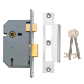 2358 - UNION 2277 3 Lever Sashlock 64mm Satin Chrome Keyed to Differ