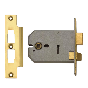 Click Here To Enlarge This Photo Of 3222 - UNION 2077 Horizontal 3 Lever Sashlock 127mm Polished Brass Keyed to Differ