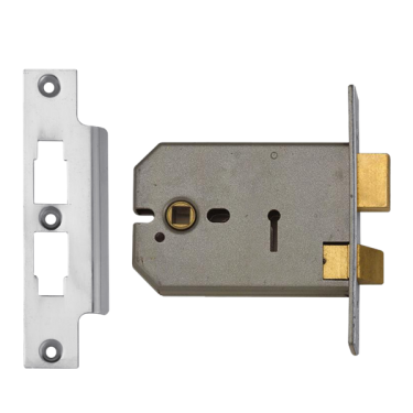Click Here To Enlarge This Photo Of 3206 - UNION 2077 Horizontal 3 Lever Sashlock 127mm Satin Chrome Keyed to Differ