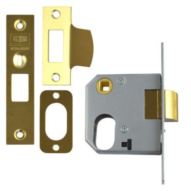 Click Here To Enlarge This Photo Of L8967 - UNION 2332 Oval Nightlatch Case 64mm Polished Brass &lpar;CASE ONLY&rpar;