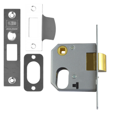 Click Here To Enlarge This Photo Of L8965 - UNION 2332 Oval Nightlatch Case 64mm Satin Chrome &lpar;CASE ONLY&rpar;