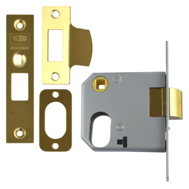 Click Here To Enlarge This Photo Of L8968 - UNION 2332 Oval Nightlatch Case 76mm Polished Brass &lpar;CASE ONLY&rpar;