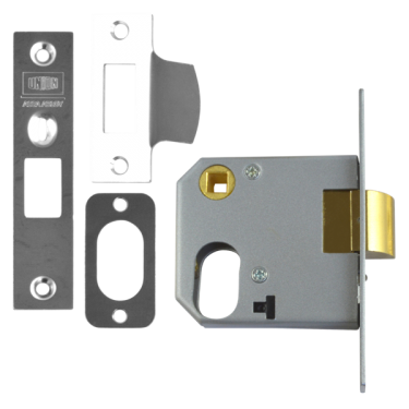 Click Here To Enlarge This Photo Of L8966 - UNION 2332 Oval Nightlatch Case 76mm Satin Chrome &lpar;CASE ONLY&rpar;