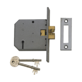 3297 - UNION 2477 3 Lever Clawbolt 75mm Satin Chrome Keyed to Differ