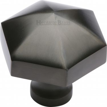Click Here To Enlarge This Photo Of C2238-MB Heritage Brass Cabinet Knob Classic Hexagon Design 32mm Matt Bronze Finish