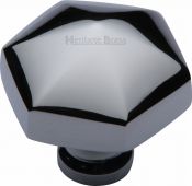 C2238-PC Heritage Brass Cabinet Knob Classic Hexagon Design 32mm Polished Chrome Finish