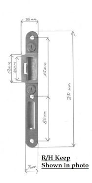 Click Here To Enlarge This Photo Of L24343 - GU Centre Keep &lpar;LH&rpar; to suit 44mm Thick Timber&sol;Composite Doors &lpar;L-10000-05-L-1&rpar;