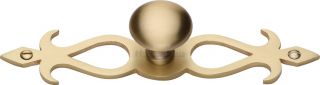 C3072 32-SB Heritage Brass Cabinet Knob Oval&sol;Backplate Design 32mm Satin Brass Finish