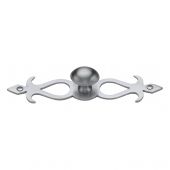 C3072 32-SC Heritage Brass Cabinet Knob Oval&sol;Backplate Design 32mm Satin Chrome Finish