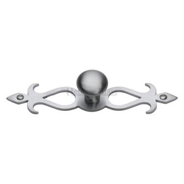 Click Here To Enlarge This Photo Of C3074 32-SC M&period;Marcus Heritage Brass Cabinet Knob Round Backplate Design 32mm Satin Chrome