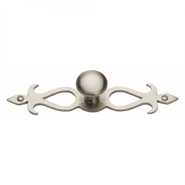 Click Here To Enlarge This Photo Of C3074 32-SN M&period;Marcus Heritage Brass Cabinet Knob Round Backplate Design 32mm Satin Nickel