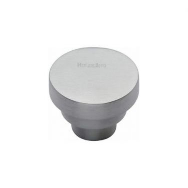 Click Here To Enlarge This Photo Of C3624 38-SC Heritage Brass Cabinet Knob Round Stepped Design 38mm Satin Chrome Finish