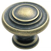FTD515AB - Carlisle Brass Fingertip Design Traditional Pattern Knob 34mm Antique Brass