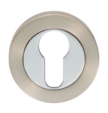 Click Here To Enlarge This Photo Of GK4001SNCP - Carlisle Brass Euro Profile Escutcheon 52mm x 8mm Satin Nickel&sol;Polished Chrome