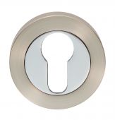 GK4001SNCP - Carlisle Brass Euro Profile Escutcheon 52mm x 8mm Satin Nickel&sol;Polished Chrome