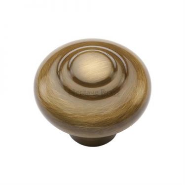 Click Here To Enlarge This Photo Of C3985 32-AT Heritage Brass Cabinet Knob Round Bead Design 32mm Antique Brass Finish
