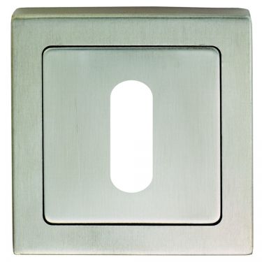 Click Here To Enlarge This Photo Of SSP1405SSS&sol;DUO - Carlisle Brass Eurospec Standard Key Square Escutcheon 52 x 8mm Satin Stainless Steel&sol;Polished Stainless Steel