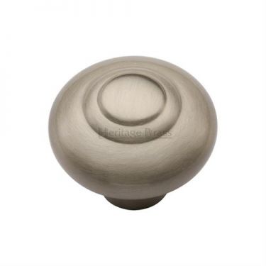 Click Here To Enlarge This Photo Of C3985 32-SN Heritage Brass Cabinet Knob Round Bead Design 32mm Satin Nickel Finish