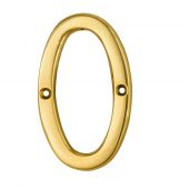 N0 - Carlisle Brass Numeral Face Fix &lpar;No&period;0&rpar; 76mm Polished Brass