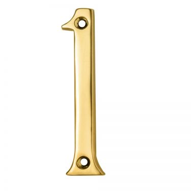 Click Here To Enlarge This Photo Of N1 - Carlisle Brass Numeral Face Fix &lpar;No&period;1&rpar; 76mm Polished Brass