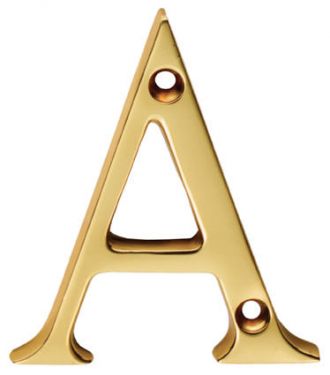 Click Here To Enlarge This Photo Of NA - Carlisle Brass Letter Face Fix &lpar;A&rpar; 53mm Polished Brass