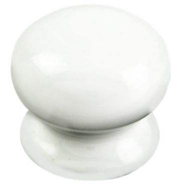 Click Here To Enlarge This Photo Of FTD620BPWH - Carlisle Brass Fingertip Design Porcelain Knob 35mm White