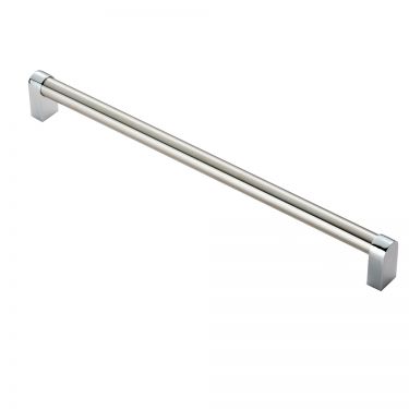 Click Here To Enlarge This Photo Of FTD485FSNCP - Carlisle Brass Fingertip Design Bauhaus Handle &lpar;320mm c&sol;c&rpar; 336mm Satin Nickel&sol;Polished Chrome