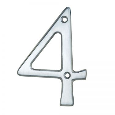 Click Here To Enlarge This Photo Of N4SC - Carlisle Brass Numeral Face Fix &lpar;No&period;4&rpar; 76mm Satin Chrome