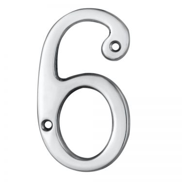 Click Here To Enlarge This Photo Of N6CP - Carlisle Brass Numeral Face Fix &lpar;No 6 Or 9&rpar; 76mm Polished Chrome