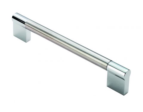 Click Here To Enlarge This Photo Of FTD470DSNCP - Carlisle Brass Fingertip Design 13mm Keyhole Handle &lpar;192mm c&sol;c&rpar; 204mm Satin Nickel&sol;Polished Chrome