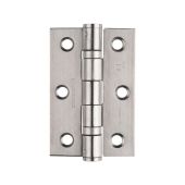 HIN1322&sol;7SSS - Carlisle Brass Eurospec 76mm x 51mm x 2mm Ball Bearing Hinges Grade 7 &lpar;40kg&rpar; Satin Stainless Steel