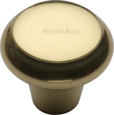 Click Here To Enlarge This Photo Of C3990 38-PB Heritage Brass Cabinet Knob Round Edge Design 38mm Polished Brass Finish