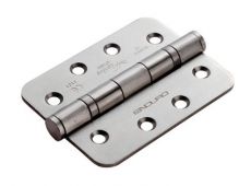 HIN1433P&sol;13SSS&sol;R - Carlisle Brass Eurospec 102mm x 76mm x 3mm Radius Ball Bearing Hinges Grade 13 &lpar;120kg&rpar; Satin Stainless Steel