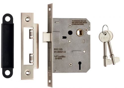 Click Here To Enlarge This Photo Of LSE5325SN - Carlisle Brass Eurospec Easi-T 3 Lever Sashlock 64mm Residential Satin Nickel