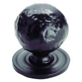 FTD1078BBA - Carlisle Brass Fingertip Design Hammered Ball Knob &lpar;32mm&rpar; on Rose &lpar;37mm&rpar; Black Antique