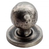 FTD1078BPE - Carlisle Brass Fingertip Design Hammered Ball Knob &lpar;32mm&rpar; on Rose &lpar;37mm&rpar; Pewter