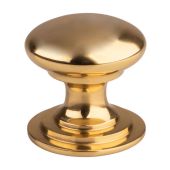M47D - Carlisle Brass Fingertip Design Victorian Knob 42mm Polished Brass