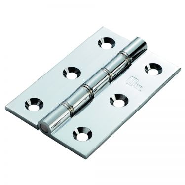 Click Here To Enlarge This Photo Of HDSSW2CP - Carlisle Brass Double Stainless Steel Washered Brass Butt Hinges 76mm x 50mm x 2&period;5mm Polished Chrome
