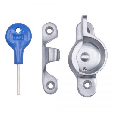 Click Here To Enlarge This Photo Of AA40LCKSC - Carlisle Brass Locking Sash Fastener &lpar;Fitch Pattern&rpar; Satin Chrome