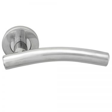 Click Here To Enlarge This Photo Of CSL1193BSS - Carlisle Brass Eurospec 19mm Curved Lever on Round Rose &lpar;G304&rpar; Polished Stainless Steel