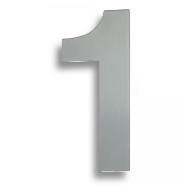 Click Here To Enlarge This Photo Of NUM10171SSS - Carlisle Brass Eurospec Numeral '1' &lpar;178mm&rpar; Concealed Pin Fix &lpar;Grade 316&rpar; Satin Stainless Steel