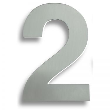 Click Here To Enlarge This Photo Of NUM10172SSS - Carlisle Brass Eurospec Numeral '2' &lpar;178mm&rpar; Concealed Pin Fix &lpar;Grade 316&rpar; Satin Stainless Steel