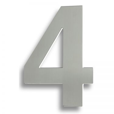 Click Here To Enlarge This Photo Of NUM10174SSS - Carlisle Brass Eurospec Numeral '4' &lpar;178mm&rpar; Concealed Pin Fix &lpar;Grade 316&rpar; Satin Stainless Steel