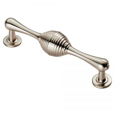Click Here To Enlarge This Photo Of FTD605RSN - Carlisle Brass Fingertip Design Reeded Handle &lpar;128mm c&sol;c&rpar; 151mm Satin Nickel