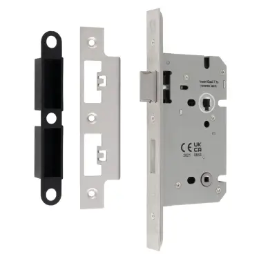 Click Here To Enlarge This Photo Of DLS7860WCSSS - Carlisle Brass Eurospec Din Bathroom Lock 60mm &lpar;78mm c&sol;c&rpar; Satin Stainless Steel