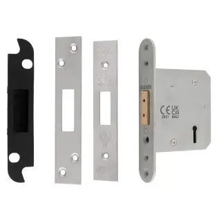 LDS5530SSS - Carlisle Brass Eurospec Easi-T 5 Lever Security Deadlock 76mm Satin Stainless Steel