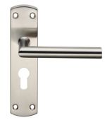 CSLP1162E&sol;SSS - Carlisle Brass Eurospec Mitred Euro Profile &lpar;47&period;5mm&rpar; Lock Levers on 172 x 44mm Backplate Satin Stainless Steel