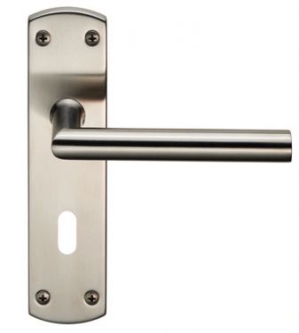 Click Here To Enlarge This Photo Of CSLP1162P&sol;SSS - Carlisle Brass Eurospec Mitred Lock Levers on 172 x 44mm Backplate Satin Stainless Steel