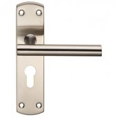 CSLP1164E&sol;SSS - Carlisle Brass Eurospec T-Bar Euro Profile &lpar;47&period;5mm&rpar; Lock Levers on 172 x 44mm Backplate Satin Stainless Steel